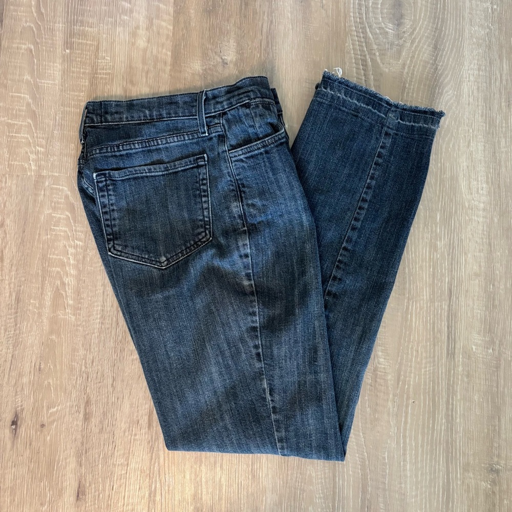 NYDJ Not Your Daughter’s Jeans Women’s 10 Blue Denim Straight Leg Frayed Hem